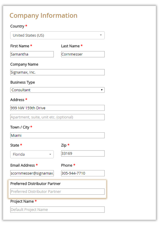 Customer Info Form